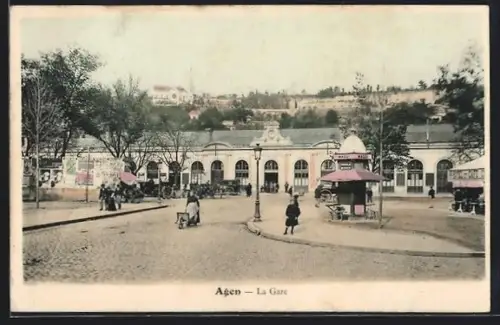 AK Agen, La Gare, Bahnhof