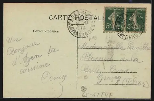 AK Agen, La Gare et Coteau de l`Eremitage, Maggi, Bahnhof