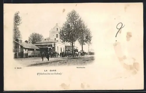 AK Villefranche-sur-Saone, La Gare, Bahnhof