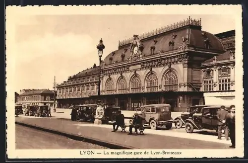 AK Lyon, La magnifique gare de Lyon-Brotteaux, Bahnhof