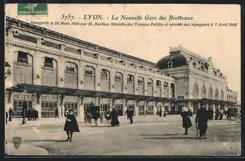 AK Lyon, La Nouvelle Gare des Brotteaux, Inaugurée 1908, Bahnhof