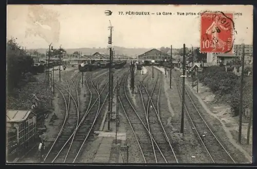 AK Périgueux, La Gare, Bahnhof