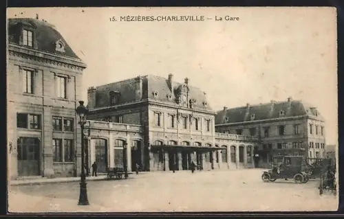 AK Charleville, la gare, Bahnhof