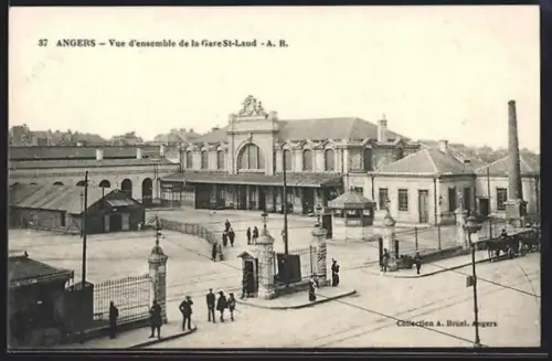 AK Angers, Vue d`ensemble de la Gare Saint-Laud, Gesamtansicht auf den Bahnhof