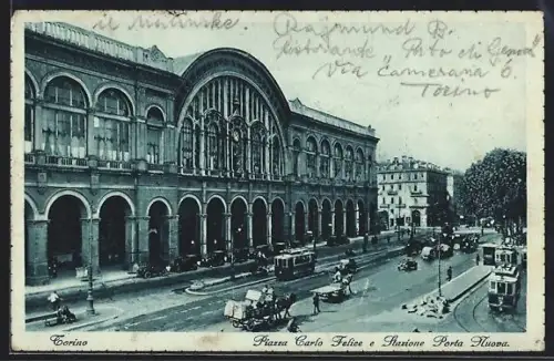 AK Torino, Piazza Carlo Felice e Stazione Porta Nuova