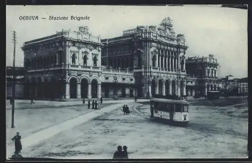 AK Genova, Stazione Brignole, Strassenbahn