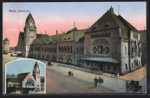 AK Metz, Bahnhof, Nouvelle gare, 2 Ansichten