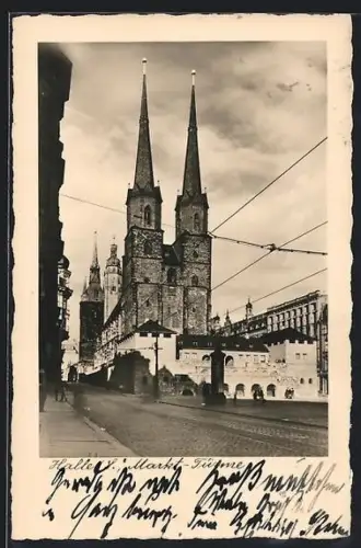 AK Halle /Saale, Markt-Türme