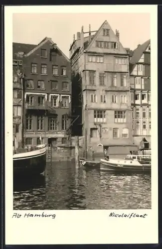 AK Alt-Hamburg, Nicolaifleet, historische Speicher-und Wohnhäuser