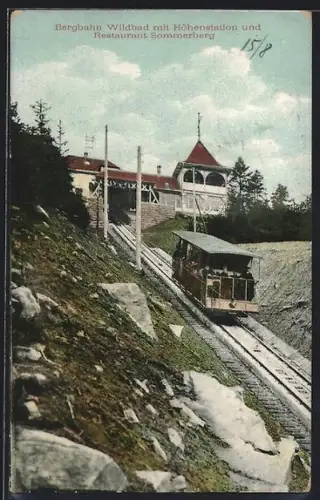 AK Bad Wildbad, Bergbahn Wildbad, Höhenstation, Restaurant Sommerberg