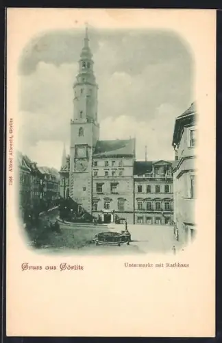 AK Görlitz, Untermarkt mit Rathaus