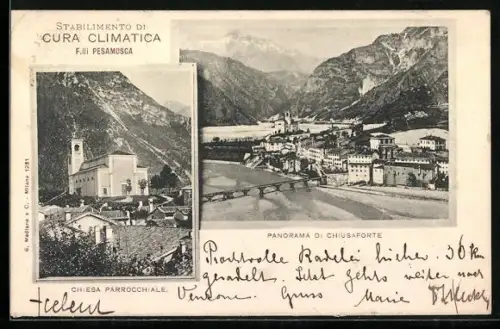 AK Chiusaforte, Panorama di Chiusaforte, Chiesa Parrochiale