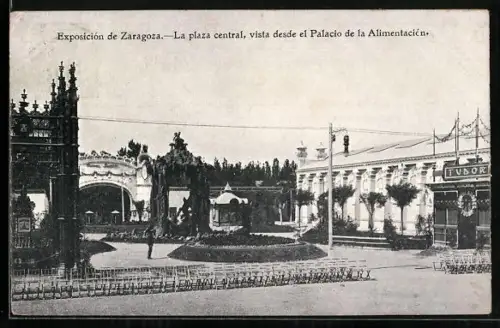 AK Zaragoza, Exposisión de Zaragoza, La plaza central, vista desde el Palacio de la Alimentación