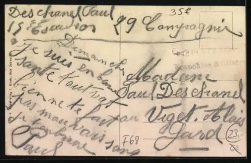 AK Mansbach /O.-Els., Gasthof zur Krone, Wwe. D. Kaiser, frühes Automobil