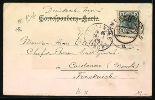 Lithographie Wien, Strebersdorf, Blick zum Pensionat St. Josef