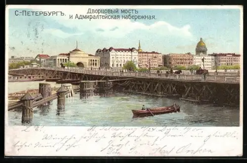 Lithographie St. Petersburg, Dworzowai most i Admiralteiskaja nabereschnaja