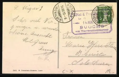 AK Buochs am Vierwaldstättersee, Blick in die Hauptstrasse