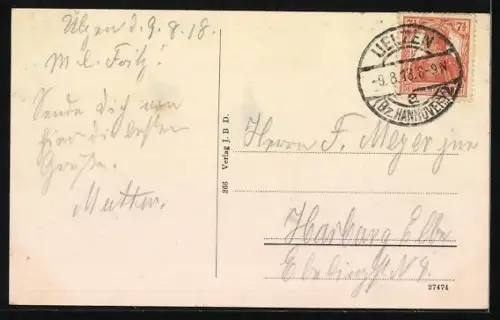 AK Uelzen, Partie der Veersserstrasse mit Geschäft von Peter Cordes