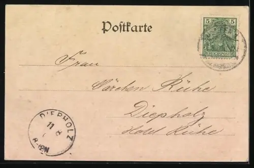 AK Uelzen, Bahnhofstrasse aus der Vogelschau