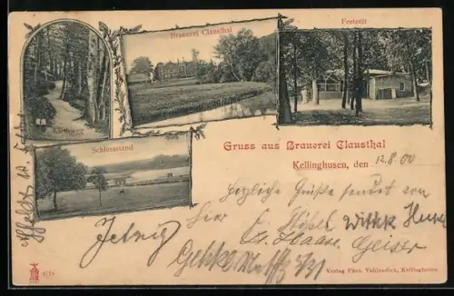 AK Kellinghusen, Brauerei Clausthal mit Festzelt, Schiessstand & Liethweg