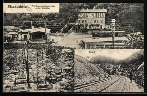 AK Blankenheim / Südharz, Gasthof Waldhaus zum Lampertus, Tunnel