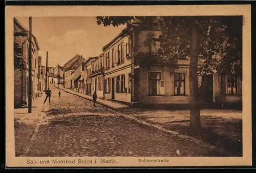 AK Sülze i. Meckl., Blick in die Salinenstrasse