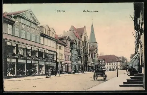 AK Uelzen, Herrenbekleidung S. Plaut in der Gudesstrasse