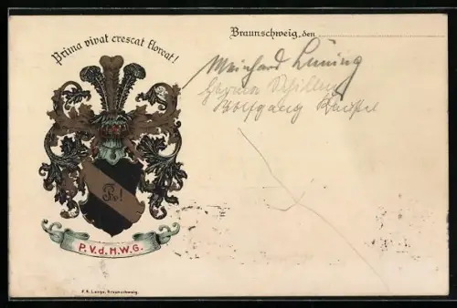 AK Braunschweig, Studentenwappen der P.V.d. H.W.G.