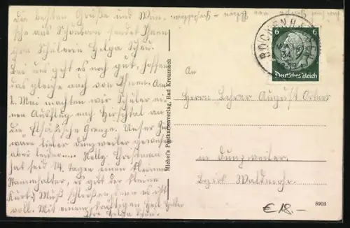 AK Schönborn / Pfalz, GasthausAugust Müller, Kolonialwarengeschäft Phil. Weibel Wwe.