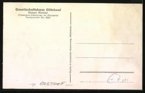AK Diekholzen /Hildesheim, Gasthof Glückauf von Robert Richter
