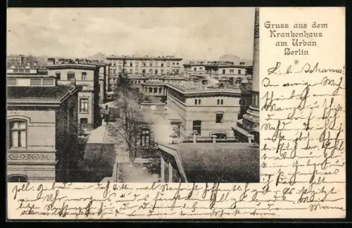 AK Berlin-Kreuzberg, Blick auf das Krankenhaus am Urban