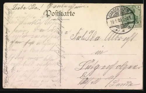 AK Gandersheim a. H., Partie in der Burg-Strasse mit Gasthaus zum Adler