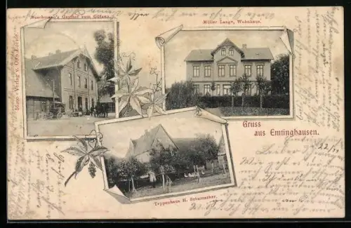 AK Emtinghausen, Gasthof zum Götzen, Wohnhaus Müller Lange