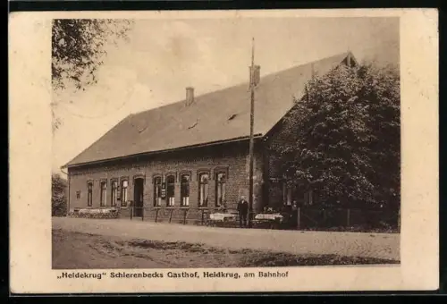 AK Heidkrug / Delmenhorst, Schierenbecks Gasthof am Bahnhof