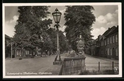 AK Ludwigslust in Mecklenburg, Blick in die Schlossstrasse