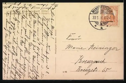 AK Manderscheid /Eifel, Hotel-Restaurant M. Kirchel vorm. P. Pantenberg