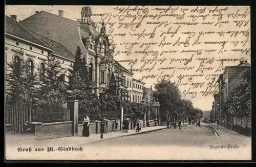 AK M.-Gladbach, Blick in die Regentenstrasse