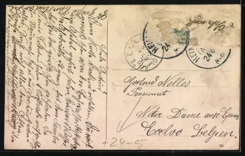 AK Altenahr, Wetterkatastrophe im Ahrtal 1910, Eingestürzte Chausseebrücke