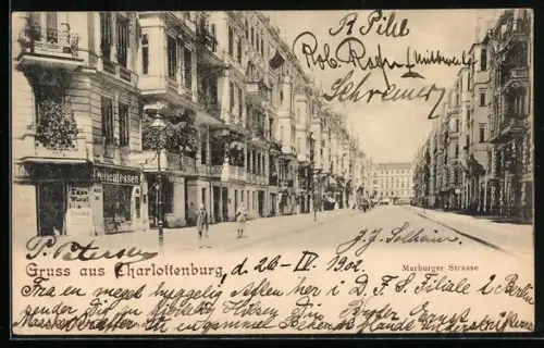 AK Berlin-Charlottenburg, Delicatessen-Geschäft in der Marburger Strasse