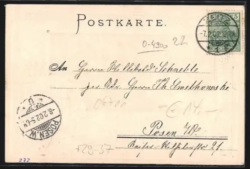 Passepartout-Lithographie Zeitz, Ortsansicht mit Brücke und Dampfer, Wappen