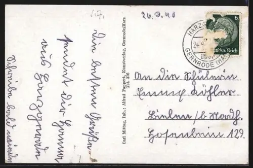 AK Harzgerode / Harz, Hauptmann-Loeper-Strasse am Gasthaus