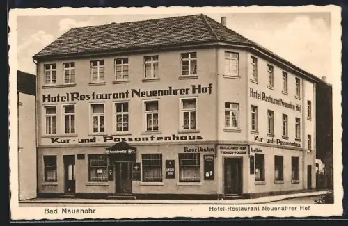 AK Bad Neuenahr, Hotel und Restaurant Neuenahrer Hof, Ecke Kreuz- und Kurgartenstrasse