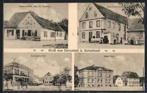 AK Dornstedt b. Schafstedt, Restaurant, Bes. H. Dietrich, Fritschen`s Gut, Marx Gut, Baehran`s Gut