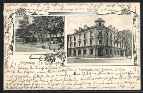 AK Augsburg, Hotel z. Bayrischen Hof, Bes. L. Grau