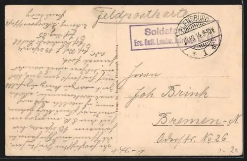 AK Flensburg, Strassenbahn an der Jürgensgaarder- u. Bismarckstrasse