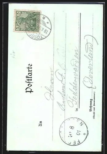 Lithographie Tossens, Ulbrands Gasthof, Hotel Strandhof, Strandhalle