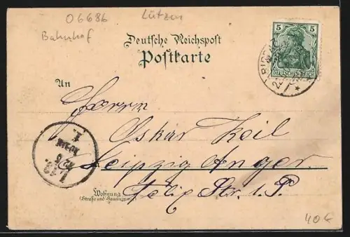 Lithographie Rippach, Gasthof zum weissen Schwan, Bes. Wilhelm Pleines, Viadukt, Bahnhof, Göthe Haus