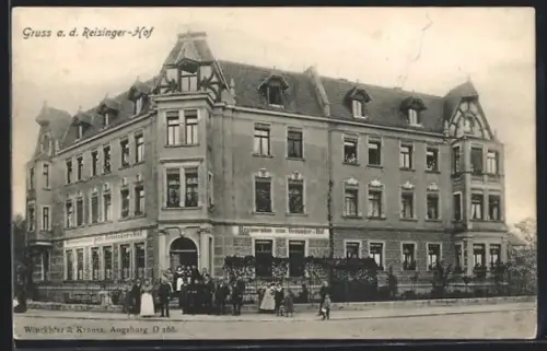 AK Augsburg, Gasthof Reisinger Hof mit Strassenpartie