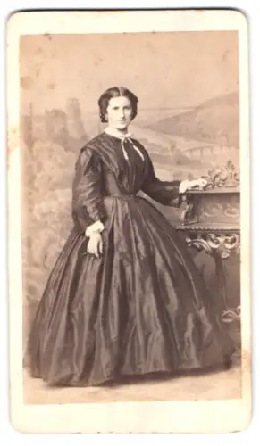 Fotografie Ed. Lange, Heidelberg, Westliche Hauptstrasse 61, Dame in elegantem Kleid