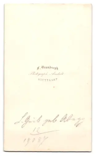 Fotografie F. Brandseph, Stuttgart, Frau L. Grib in elegantem Kleid